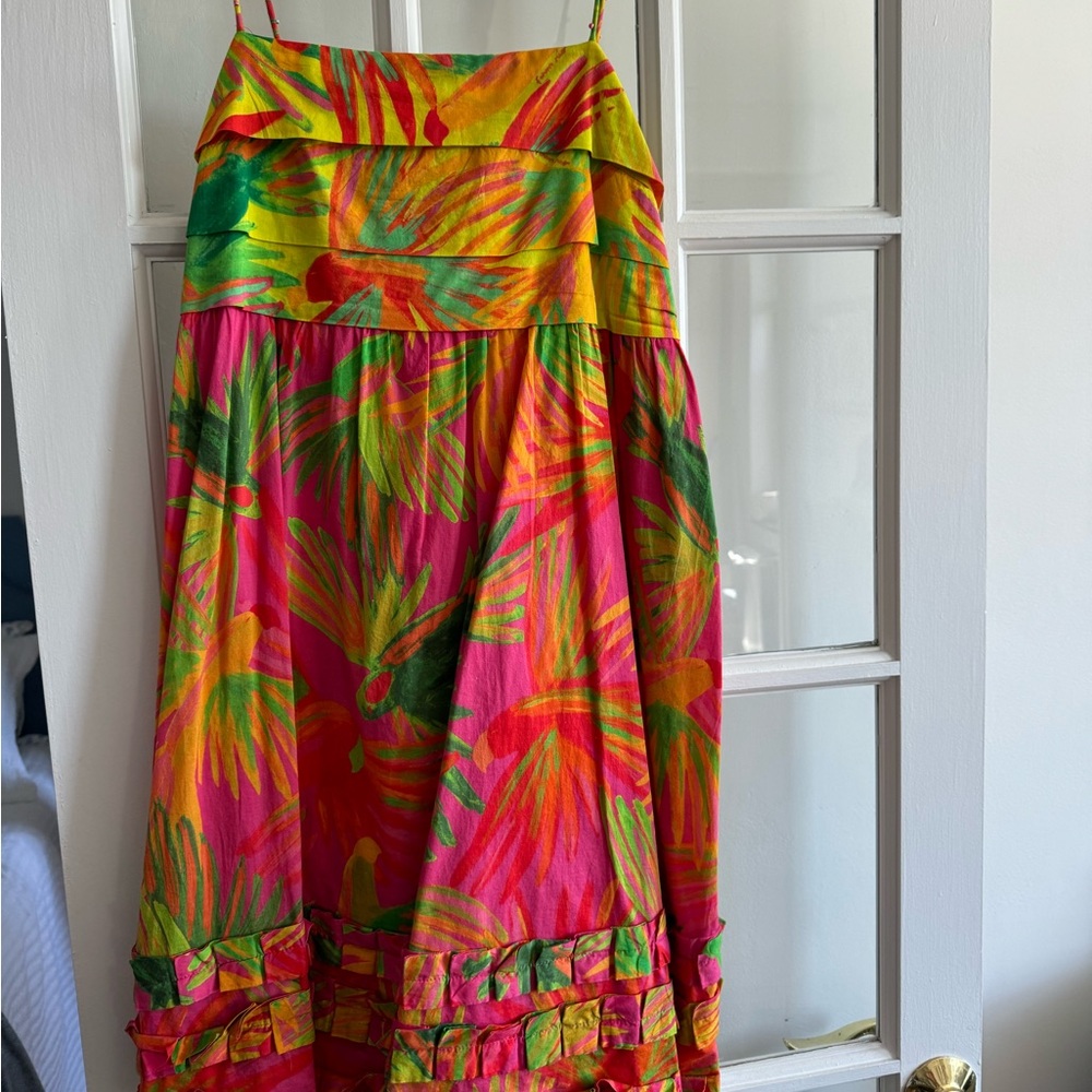 Farm Rio Mixed Painted Birds Mini Dress
